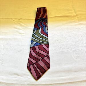 90's Jimmy Pike Desert Designs 100% Italian Silk Tie Indigenous Australian 57"